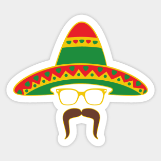 Sombrero Face Cinco De Mayo Sticker